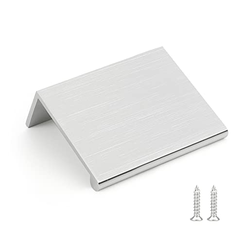 Rergy 10 Pack 1-5/16" Cabinet Pulls Brushed Nickel Finger Pulls for Cabinet - color: Brushed Nickel, size: Hole Center: 1.3in(33mm)