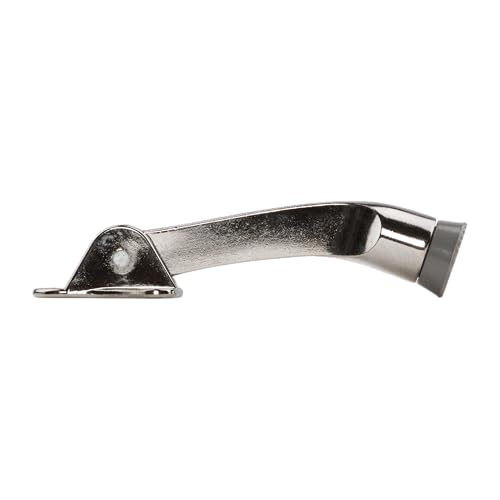 National Hardware Kickdown Door Stop, 4 in, Die Cast Zinc, Chrome - color: Chrome