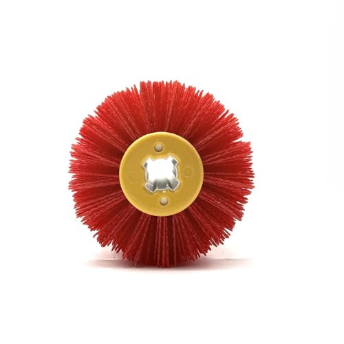 Signi Abrasive Nylon Drawing Wheel Drum Burnishing Brush for Wood polishing 1 Pack (60 Grrit, Red Color Nylon) - size: 60 Grit, Red