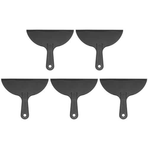 HARFINGTON 5pcs Putty Scraper 8" Width 6mm Thin Flexible Plastic Putty Knives for Taping Drywall Spreading Painting Wall Scratching - color: Black, size: 8"