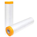 13Ft x 65 Ft Plastic Painting Drop Film, 2 Pcs Tape and Drape Dust Plastic Drop Cloth, Pre-Taped Masking Film for Automotive Painting Covering