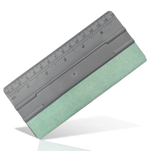 Vinyl Wrap Squeegee, Universal Car Wrapping Scraper with Ruler & Suede Felt Edge, Car Window Tint Film Installation Tool for Wallpaper Smoothing, Sign-Making Graphics Application (6 Inch) - size: 6 Inch