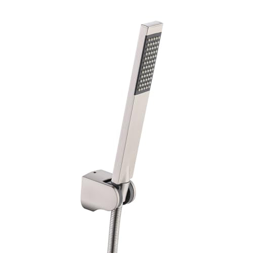 KES Brass Handheld Shower Head, 1.5-Meter Long Hose and Holder Bracket - color: Brushed Nickel