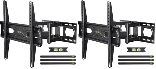 USX MOUNT TV Wall Mount for 32-74 inch Flat Screen/LED/4K up to 110lbs, Full Motion TV Mount Bracket with Swivel & Tilt Articulating Dual Arms, Max VESA 400x400mm, Fits 12/16" Wood Studs (Pack of 2) - size: 32-74inch (Pack of 2)