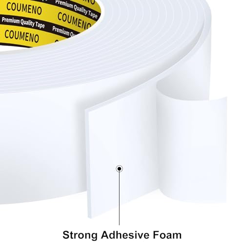 White Foam Tape Weather Stripping Sealing Sponge,2 Pack 1.8inx16FT - color: White, size: 2 PACK 1.8in x 16.4FT