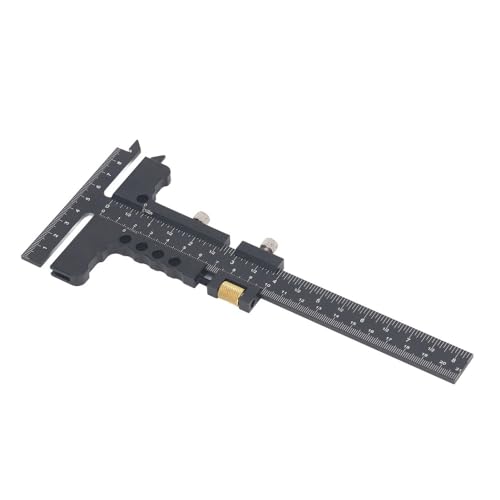 Fine Tuning T Shaped Woodworking Ruler, Aluminum Alloy Marking Gauge Scribing Tool for Precision Woodworking