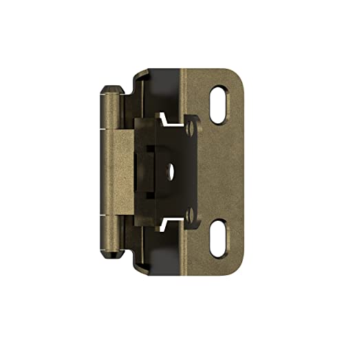 Amerock 1 Pair 1/2" Overlay Burnished Brass Partial Wrap Cabinet Hinge - color: Burnished Brass, size: 1/2 Inch (13 mm) Overlay