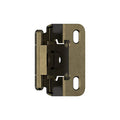 Amerock 1 Pair 1/2" Overlay Burnished Brass Partial Wrap Cabinet Hinge - color: Burnished Brass, size: 1/2 Inch (13 mm) Overlay
