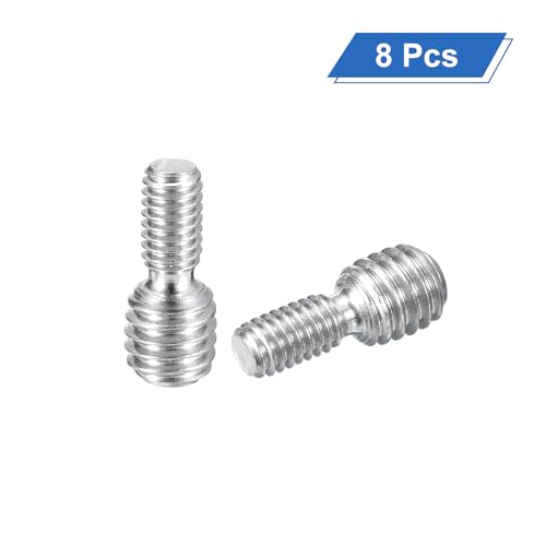 uxcell M4x8mm to M6x6mm Double End Threaded Stud Screw Bolt, 8Pcs 304 Stainless Steel Thread Reducer Adapter for Furniture Machinery Assembly Fastener - size: M4x8mm to M6x6mm