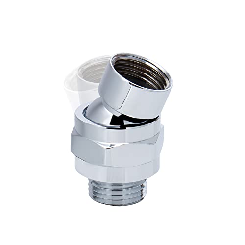 NearMoon Shower Head Swivel Ball Adapter - Solid Brass Shower Connector Ball Joint Adjustable Universal Shower Arm Extension Component (Chrome Finish) - color: Chrome Finish