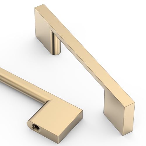 Asidrama 10 Pack 3 Inch(76mm) Brushed Brass Kitchen Cabinet Handles, Cabinet Pulls Kitchen Cabinet Hardware for Cupboard Drawer Pulls - color: Brushed Brass, size: 3" Hole Center(76mm), style: 10 Pack
