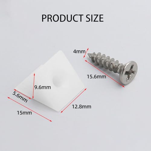 Drawer Bottom Fixing Mending Wedges, 100 Pcs Furniture Chest Drawer Bottom Repair Wedges for Fixing Sagging Drawer Plastic Angle Code Bracket Fastener with Screws