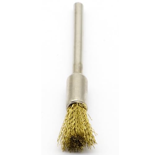 20PCS Brass Wire Brushes - Metal Rust Removal, Cleaning, and Polishing - 6mm Diameter, 1/8″ (3mm) Shaft - Removes Burrs, Dust, and Oxide Layer - Handles Rough Surfaces - Rotary Tool Accessories - style: Brass Wire Brush 3*6mm 20PCS