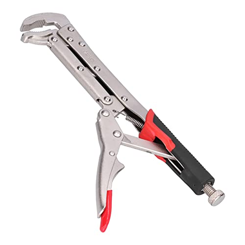 80 Degree Locking Curved Nose Pliers 10.6" Long Reach Woodworking Pliers Extra Long Curved Jaw Grip Hand Tools needle nose vice grips clamps for Woodworking, Pipe Clamping in Tight Spaces