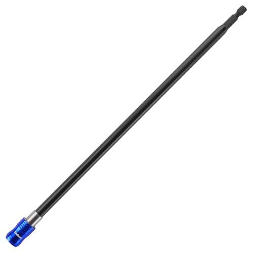 toolant 12" Magnetic Drill Bit Extension, Quick-Insert Bit Holder with Anti-Wobble Sleeve, Strong Magnet, 1/4" Hex Shank, Alloy & Stainless Steel for Impact Driver - size: 1PCS