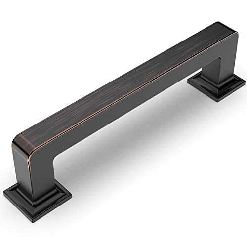 Amerdeco 10 Pack Oil Rubbed Bronze Cabinet Pulls 3-3/4 Inch(96MM) Hole Centers Kitchen Cabinet Handles Cabinet Hardware Kitchen Handles for Cabinets Cupboard Handles Drawer Pulls ZH0019 - color: Oil Rubbed Bronze, size: 3.75" Hole Center