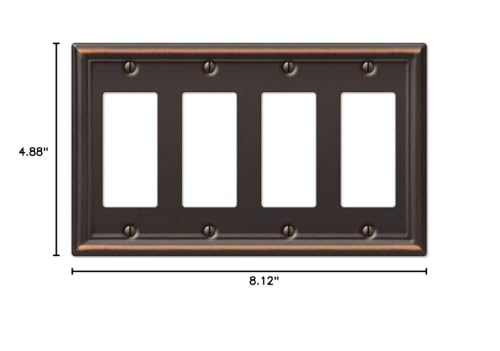 Amerelle 149R4DB Chelsea Wallplate, 4 Rocker, Steel, Aged Bronze, 1-Pack - color: Aged Bronze, size: 4 Rocker-GFCI