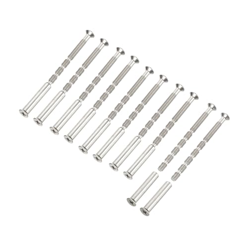PATIKIL Door Handle Screws M4 x 60mm, 10 Set Cabinet Handle Break Away Screws for Drawer Pull with M4 x 25mm Sleeve Slub Bolt for Door Lever Knob - size: M4 x 60mm