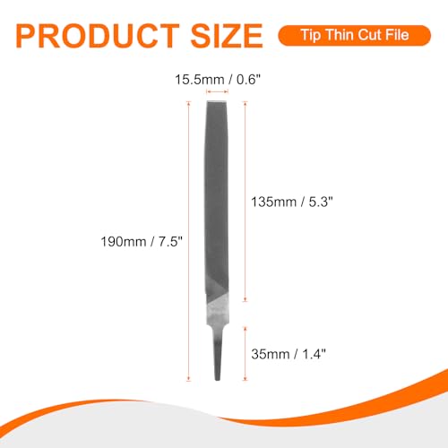 HARFINGTON Tip Thin Cut File 6" Double Cut Teeth High Carbon Steel Hand Rasp File without Handle for Metal Wood Deburring Removing - size: 6", style: Thin