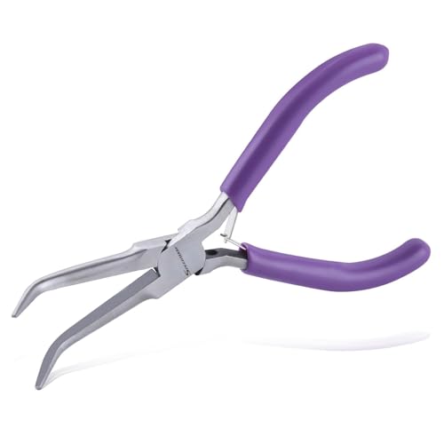 SPEEDWOX 45° Bent Needle Nose Pliers With Smooth Jaw for Jewelry & Fishing - style: Bent Needle Nose Pliers with Smooth Jaw