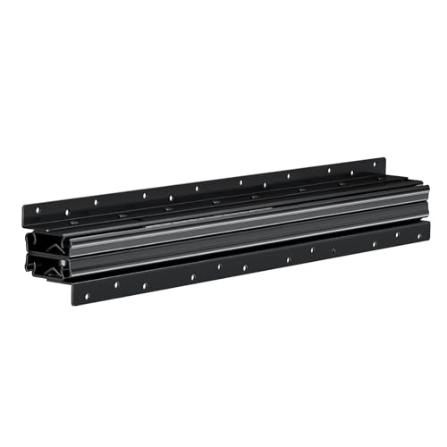VEVOR Undermount Heavy Duty Drawer Slides, 16 24 32 40 Inch 260 lb Load Capacity Full Extension Ball Bearing Under Stair Cabinet Rails, Bottom Stair Cabinet Glides Track Runners(24inch, Black) - size: 24 Inch