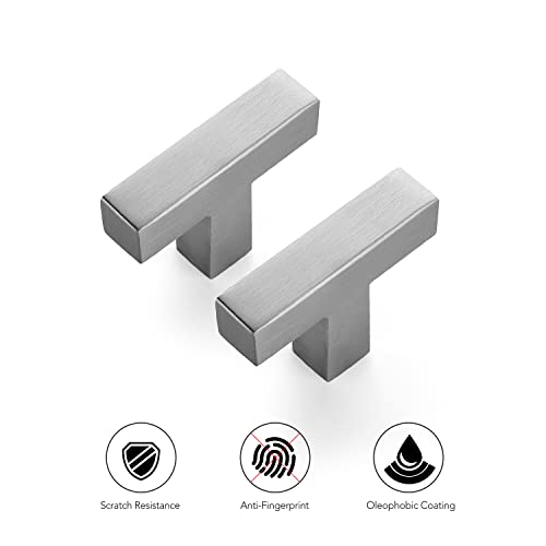 Ravinte Brushed Nickel Square Cabinet Handles & Pulls 2 Inch Length 10 Pack - size: single hole