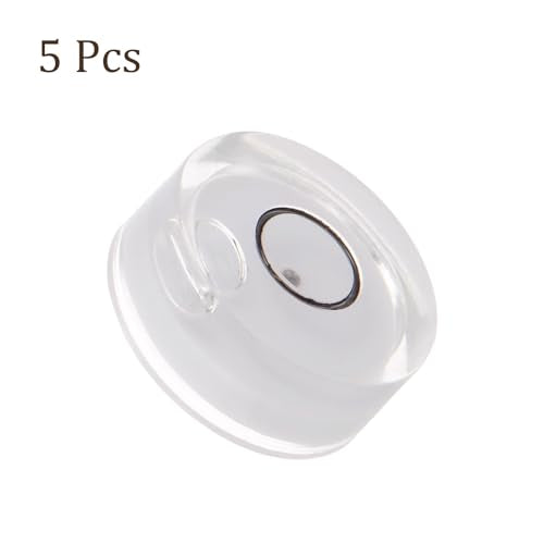 5pcs Small Circular Bubble Spirit Levels - [15mm Diameter 6mm Thickness] Mini Round RV Level Leveling Tools for Travel Trailer Turntable Camera, White - color: White, size: 15mm x 6mm