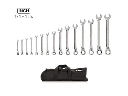 TEKTON Reversible Ratcheting Combination Wrench Set, 15-Piece | WRC94401 - size: 15-Piece (1/4-1 in.), style: Pouch