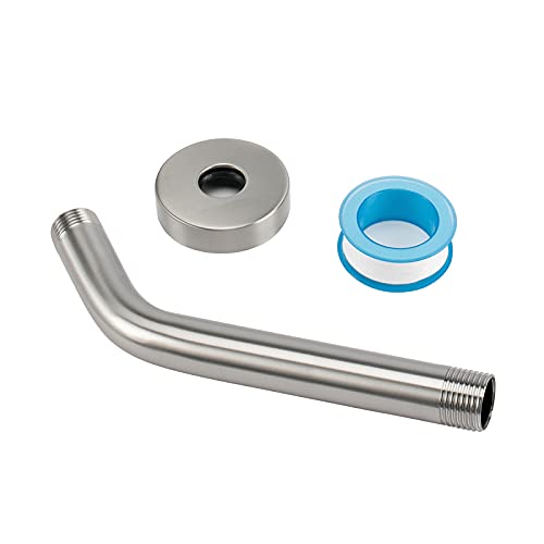 NearMoon Shower Arm with Flange, Made of 304 Stainless Steel Shower Extension Extender Pipe, Wall-Mounted for Fixed Bathroom Showerhead, Never Rust (8 Inch, Brushed Nickel) - color: Brushed Nickel, size: 8 Inch