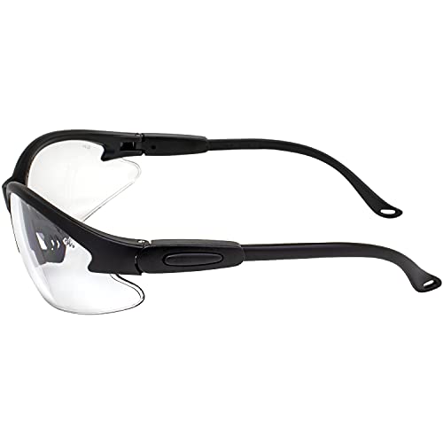 Global Vision Cougar Safety Glasses Nurses Dental Assistant Glasses Shooting Glasses for Women Men Clear Lens (Black) - color: Black