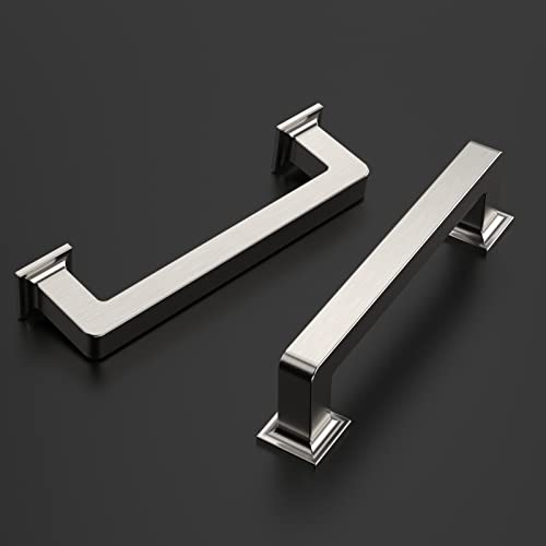 Amerdeco 10 Pack Brushed Satin Nickel Cabinet Pulls 3 Inch(76MM) Hole Centers Kitchen Cabinet Handles Cabinet Hardware Kitchen Handles for Cabinets Cupboard Handles Drawer Pulls ZH0019 - color: Brushed Satin Nickel, size: 3" Hole Center