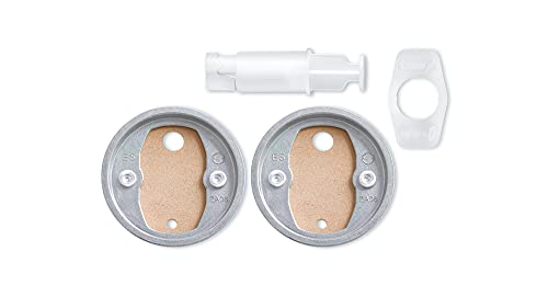 tesa Replacement Adapter Set BK20-2 - 2 x Self-Adhesive, Drill-Free Adapter with Power.Kit Technology for Bathroom Accessories - with Copper Zamak Ring and Tube Glue - Ø 41 mm x 8 mm - style: BK20-2