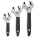 3 Pack Adjustable Wrench Set, 8-inch+10-inch+12-inch Wrench with Serrated Self-tightening Jaw, 25mm+30mm+43mm Wide Jaw Opening Wrench for Plumbing, Automotive, Industrial - size: 3 Pack(8"+10"+12")