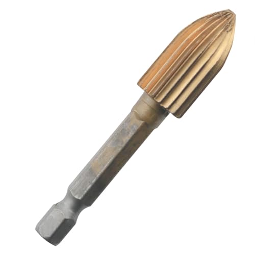 CHENJIN 5PCS Hex Shank Metal Grinding Drill Bits Five Shapes Double Cut High Speed Steel Rotary Files DIY Woodworking Electric Sanding Heads for Resin Plastic Porcelain Soft Metal Stone Carving