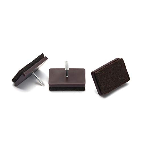 Nail on Felt Pads Furnigear Furniture Pads Nail- Floor Protectors for Furniture Legs 24Pack Chair Felt Pads for Hardwood Floors(1X1-1/2, Rectangle) - size: 1x1-1/2" (Rectangle, Brown)