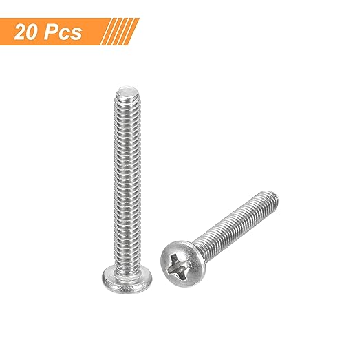 uxcell #8-32x1-1/4 Pan Head Machine Screws, 304 Stainless Steel 18-8 Screw, Phillips Drive, Fully Threaded, Bright Finish, Pack of 20 - size: #8-32x1-1/4"