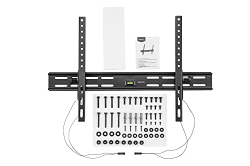 Amazon Basics Heavy-Duty Tilting TV Wall Mount with Mounting Hardware, Bubble Level and Template for 37" to 80" TVs up to 120 lbs, Black - style: Tilting