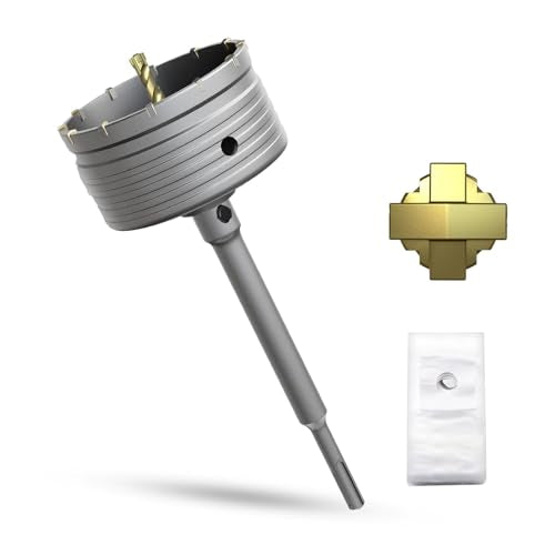 4-5/16" Concrete Hole Saw,110mm Masonry Hole Saw, with 220mm SDS Plus Shank Connecting Rod for Concrete Brick Cement Stone Wall Drilling Home Improvement - size: （4-5/16" 110mm）
