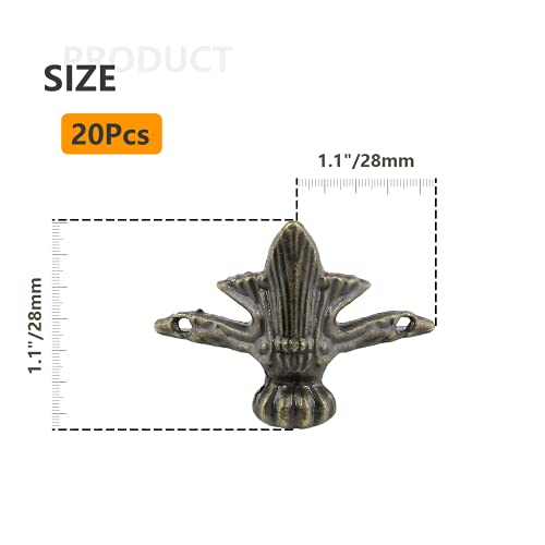 Zorfeter 20 Pcs Antique Brass Box Legs, Style4, Bronze - color: Bronze, size: Style4