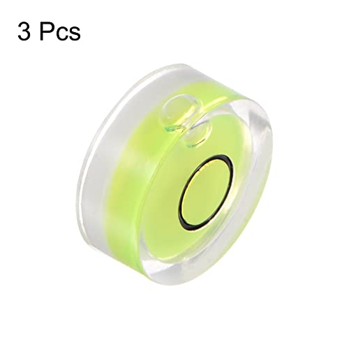 HARFINGTON 3pcs Round Bubble Level 15x6mm Mini Circular Bullseye Spirit Levels for Leveling Camera Tripod Telescope Workshop Turntable Pictures Frame, Lime - color: Lime (Black Circle), size: 15x6mm