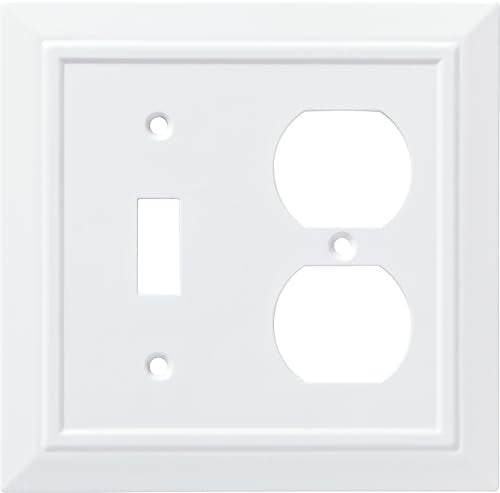 Franklin Brass Classic Architecture (1-Pack) Single Switch/Duplex Combo Pure White 2-Gang Combination Wall Plate Electrical Outlet Covers W35245-PW-C - size: 1 Count (Pack of 1), style: Switch/Duplex