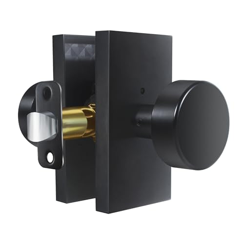 Black Door Knobs Matte Black Privacy Door Knobs Interior with Lock - color: Matte Black