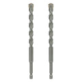 3/8 Inch x 6 Inch Masonry Drill Bit, Carbide Tipped 2-Pack for Concrete, Brick, Stone, 1/4” Hex Shank, Impact Performance (3/8" x 6", 2) - size: 3/8" x 6"