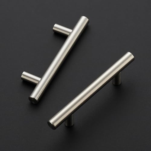 Ravinte Brushed Nickel Cabinet Handles,Round T Pulls,3 Inch,30 Pack - color: Brushed Nickel, size: 3 Inch Hole Center