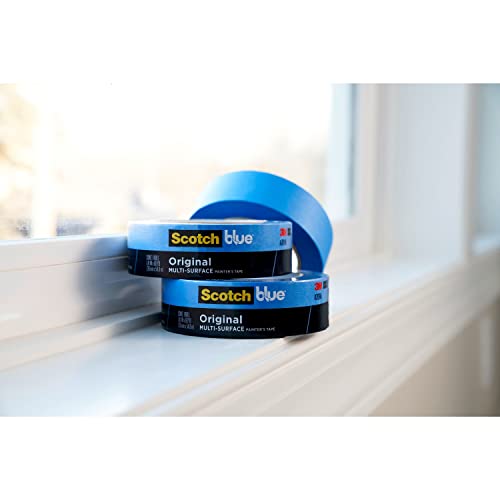 ScotchBlue Original Multi-Surface Painters Tape, 1 Inch Wide (0.94 in. x 60 Yds), 1 Roll, Blue Paint Tape Protects Surfaces and Removes Easily, Masking Tapes for Indoor and Outdoor Use (2090-24NC) - size: 0.94" Width, style: 1 roll