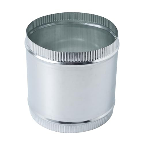 7 Inch Round Galvanized Steel Duct Connector - Metal Ventilation Pipe Coupler - Dryer Vent Hose Extension - HVAC Ducting Coupling for Straight Connection - size: 7 Inch