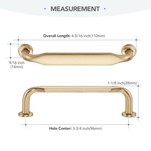 HOME EDIT Champagne Bronze Solid Cabinet Handles & Pulls 3-3/4 Inch 10 Pack - color: Champagne Bronze, size: 3-3/4 inches Hole Center