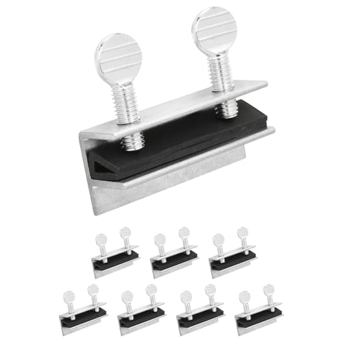 "Nuk3y Sliding Window Security Locks with Rubber Gasket (Aluminum, 8 Pack)" - color: Aluminum, size: 8 Pack