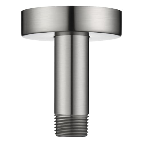 BRIGHT SHOWERS Shower Arm with Flange for Rainfall Shower Head, 3 Inch Ceiling Mount Straight Arm, Replacement Extension Pipe, Heavy-Duty Stainless Steel, Rust-Resistant, 1/2" NPT, Brushed Nickel - color: Brushed Nickel, style: 3 Inch