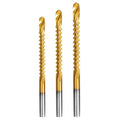 Drill America 3 Piece HSS Tin-Coated Side Cutting/Serrated Saw Drill Bit Kit, (1/8", 3/16" and 1/4") - size: Set